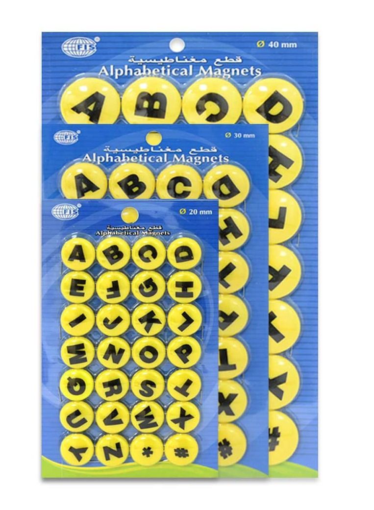 FIS Alphabetical Magets, English Language, Pack Includes 3 Sets (20mm set, 30 mm set,  40 mm set) -FSMIAE203040/3 - Image 1