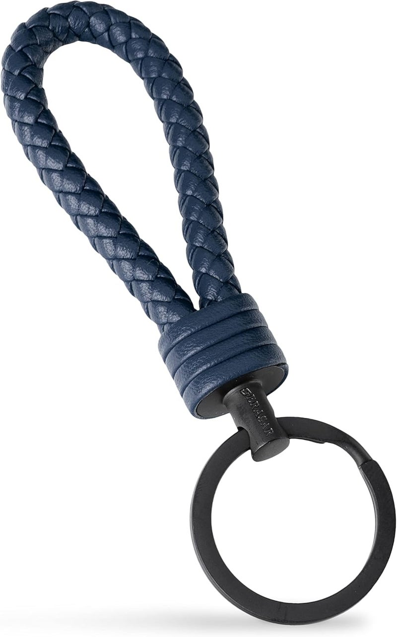 SERASAR Leather Keychain with Stainless Steel Key Ring - Additional Rings for Small Keys - Ideal for Cars, Motorcycles, Bicycles and Home - With Gift Box for Men and Women - Image 2