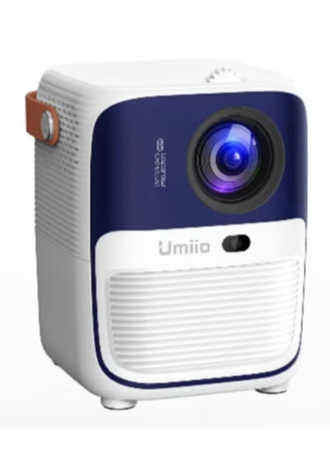 Umiio جهاز عرض ذكي محمول بدقة 1080P بنظام أندرويد مع واي فاي وبلوتوث – جهاز عرض مدمج للمنزل والمكتب مع مدخلات HDMI/USB/AV، مكبر صوت مدمج، دعم للألعاب والتلفاز، حامل ثلاثي القوائم متضمن - Image 1
