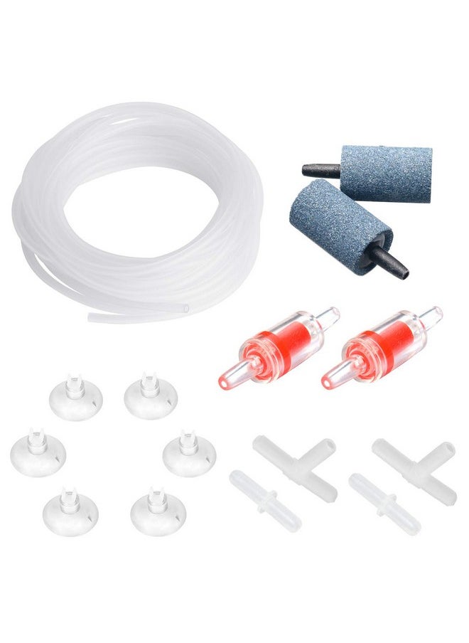 Pawfly Pawfly 13 Feet Airline Tubing Standard Aquarium Air Pump Accessories with Air Stones, Check Valves, Suction Cups and Connectors  - Image 1