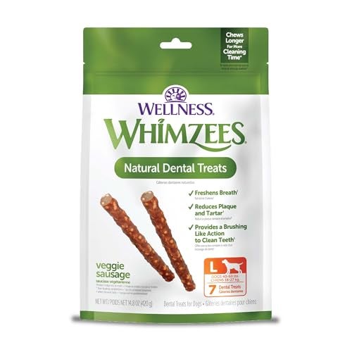 WHIMZEES Wellness WHIMZEES Veggie Sausage Dog Dental Treats Natural Chews Large Size Stick 7 Count