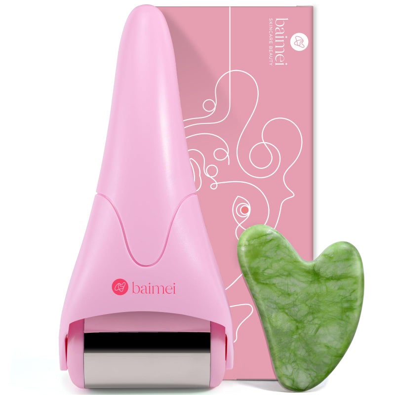 BAIMEI IcyMe Stainless Steel Ice Roller for Face & Gua Sha Facial Tools, Soothes Puffiness, Self - Care Gift for Women - Image 1