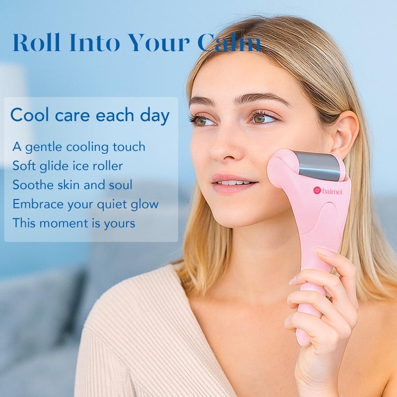 BAIMEI IcyMe Stainless Steel Ice Roller for Face & Gua Sha Facial Tools, Soothes Puffiness, Self - Care Gift for Women - Image 2