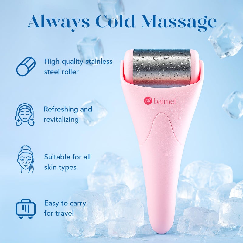 BAIMEI IcyMe Stainless Steel Ice Roller for Face & Gua Sha Facial Tools, Soothes Puffiness, Self - Care Gift for Women - Image 3