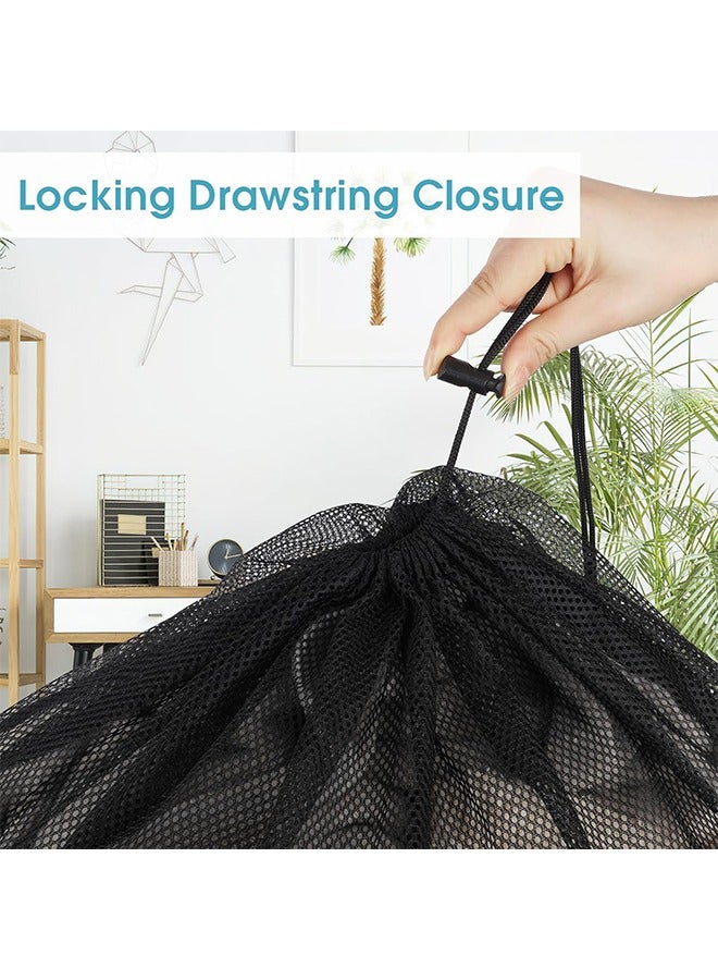 2 Pack Mesh Laundry Bags, 23 x 34 Inches Heavy Duty Mesh Laundry Bag, Large Laundry Drawstring Bag for College, Dorm, Travel, Family and Apartment Dwellers, Black  - Image 3