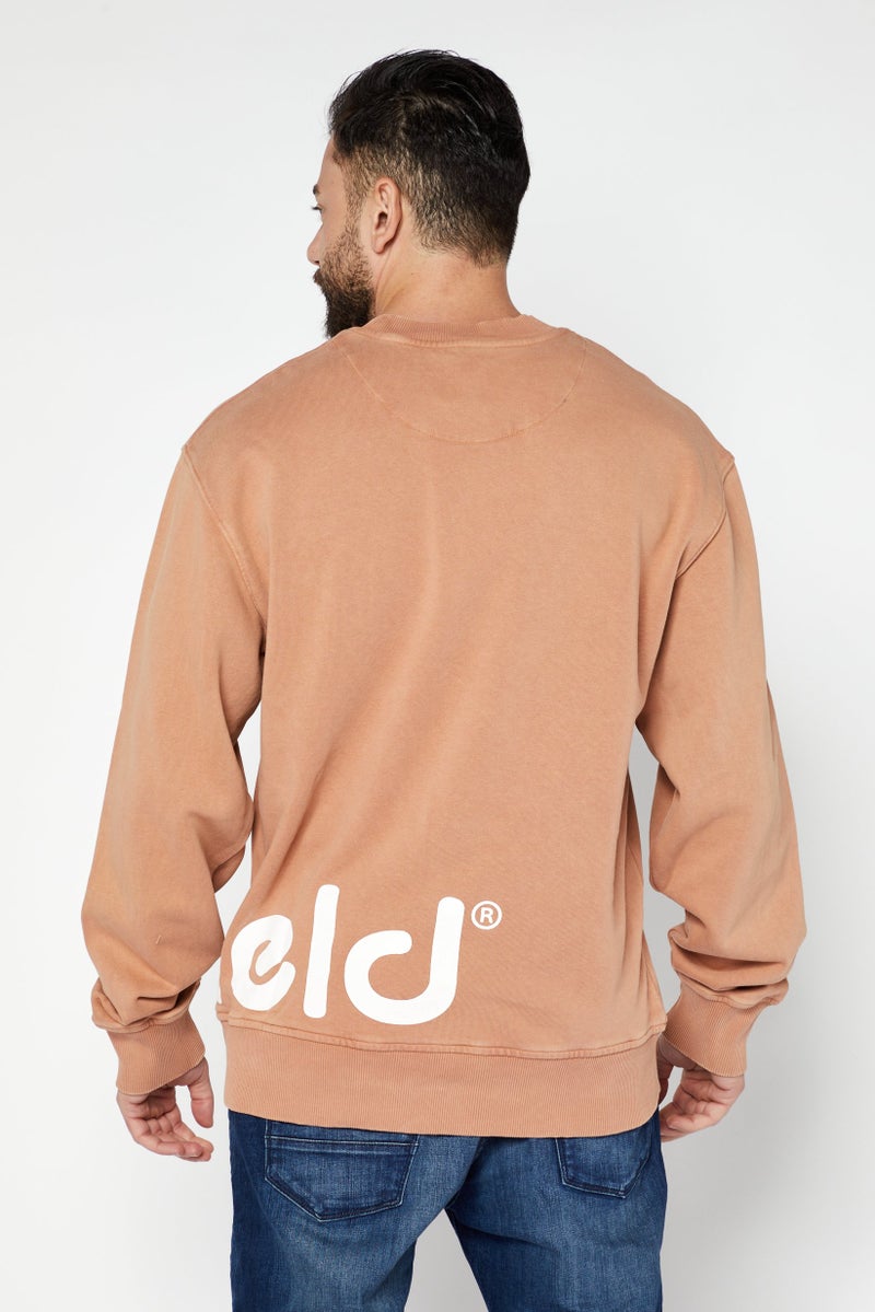 Penfield Men Crew Neck Long Sleeve Graphic Print Sweatshirt, Peach - Image 3