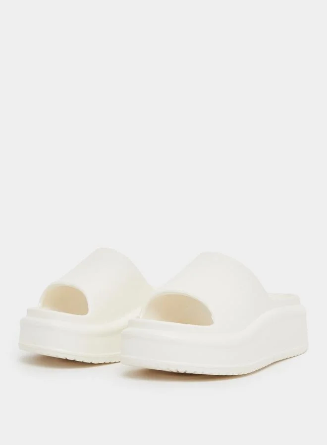 ستايلي Styli Plain Open Toe Slip-On Flatform Slides
