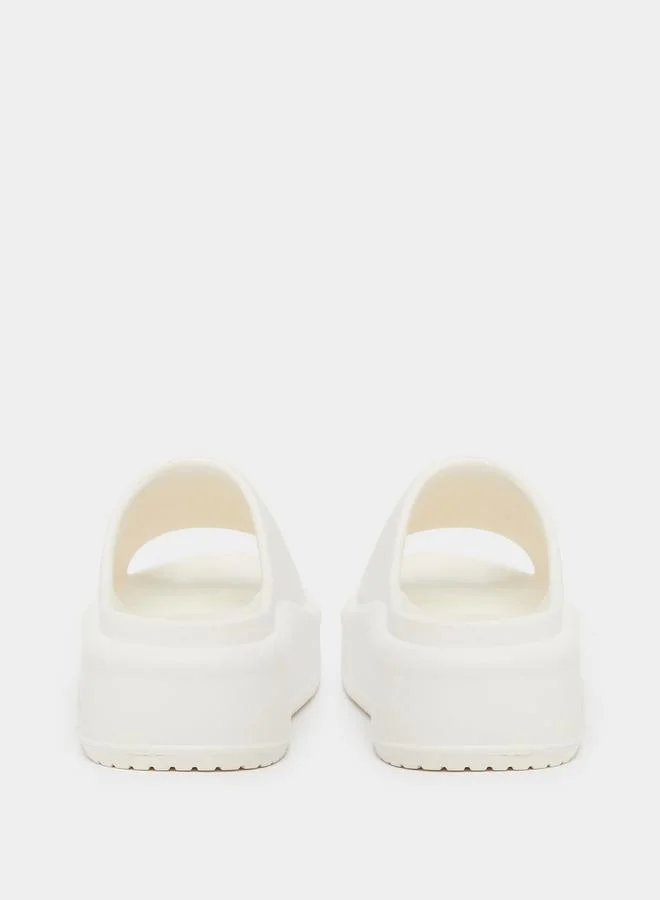 Styli Styli Plain Open Toe Slip-On Flatform Slides