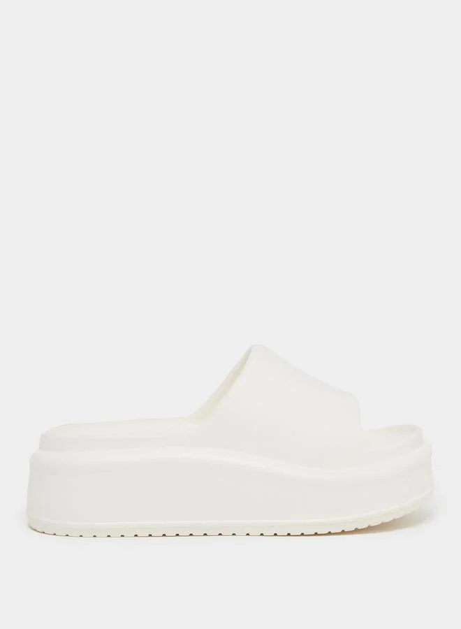 ستايلي Styli Plain Open Toe Slip-On Flatform Slides
