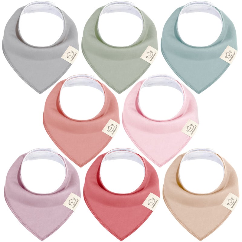 KeaBabies 8-Pack Organic Baby Bandana Drool Bibs for Girls - Super Absorbent Baby Bibs for Baby Girls, Baby Boys, Soft Cotton Bandana Bibs, Baby Drool Bib,Teething Bibs for Infant,Toddler,Bib Girl(Muted Pastel)  - Image 1