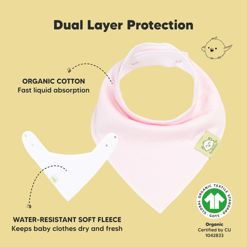 KeaBabies 8-Pack Organic Baby Bandana Drool Bibs for Girls - Super Absorbent Baby Bibs for Baby Girls, Baby Boys, Soft Cotton Bandana Bibs, Baby Drool Bib,Teething Bibs for Infant,Toddler,Bib Girl(Muted Pastel)  - Image 2