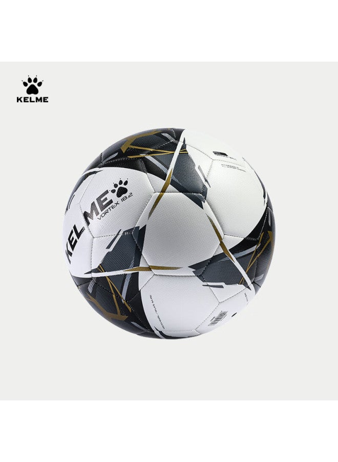 Kelme Soccer Ball Size 5 For Compeion, Training, Middle School Physical Education Exams, Students, Size 4 Machine-sched Wear-resistant Special Ball, Black And Gold - Image 2