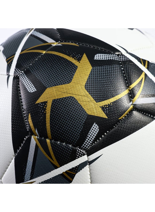 Kelme Soccer Ball Size 5 For Compeion, Training, Middle School Physical Education Exams, Students, Size 4 Machine-sched Wear-resistant Special Ball, Black And Gold - Image 5