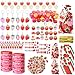 Landical 194 Pcs Sweet Strawberry Party Favors Includes Pendant Keychain Silicone Ring Bracelet Stickers Party Tags Organza Bag Stampers for Baby Shower Birthday Party Class Reward - Image 3