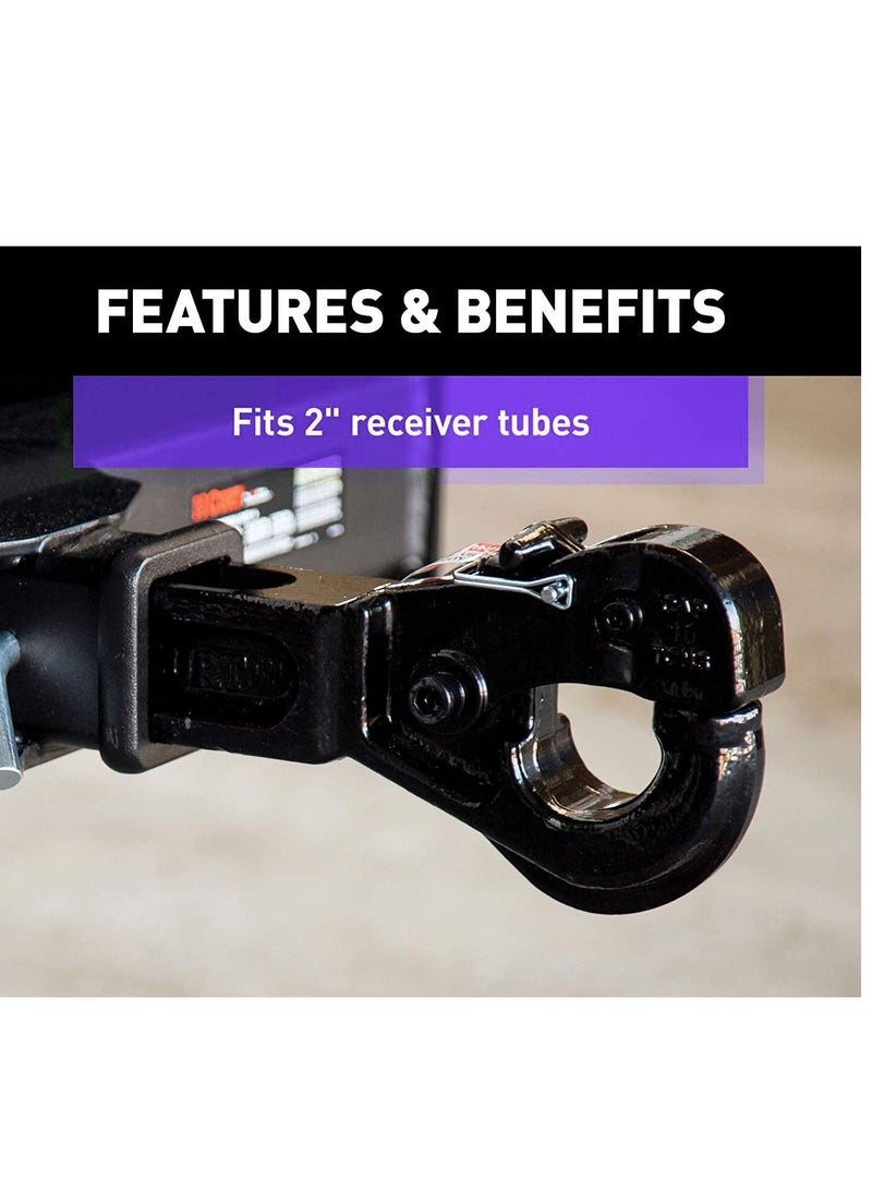 California formula-T Car Pintle Hook Hitch for 2 Inch Receiver 20000 LBS Fits 2.5 Inch Lunette Ring  - Image 2