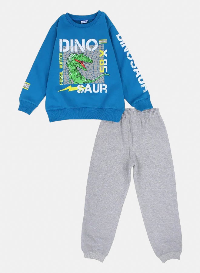 Boys Cotton Pajama Set – Dino Print - Image 1