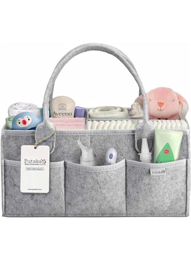 Gonice Baby Diaper Caddy Organizer Nursery Basket - A Baby Basket Gift Registry For Baby Shower List. This Is A Baby Must Haves Essentials. Neutral Baby Stuff For Newborn Boy Nursery Decor Or Girl  - Image 1