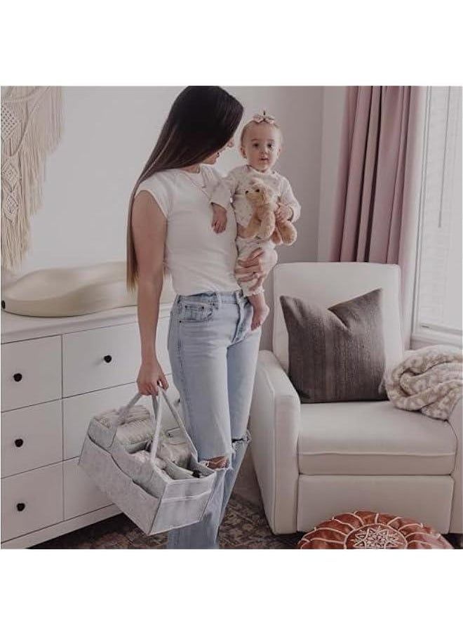 Gonice Baby Diaper Caddy Organizer Nursery Basket - A Baby Basket Gift Registry For Baby Shower List. This Is A Baby Must Haves Essentials. Neutral Baby Stuff For Newborn Boy Nursery Decor Or Girl  - Image 5