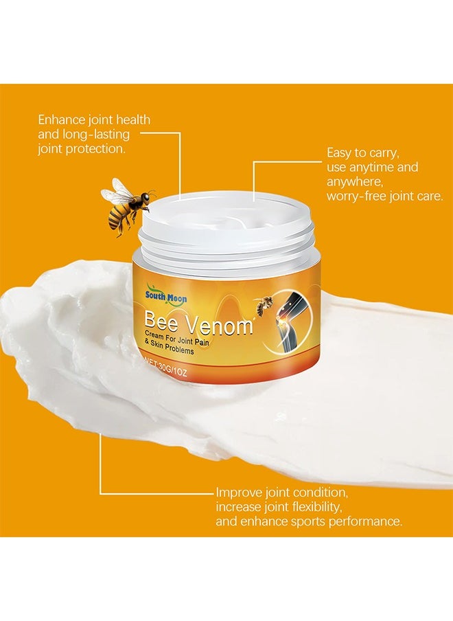 SOUTH MOON Bee Venom Cream For Joint & Skin Problems - Arthritis Ultra Strength Joint Relief Cream Relieve Joint Muscle Pain, Muscle Pain, Leg Swelling, Body Massage and Care Cream 30g  - Image 2