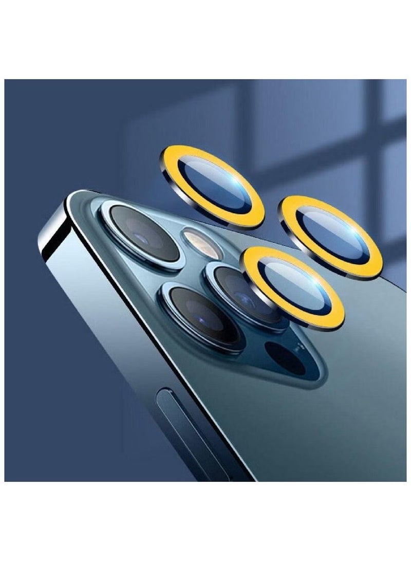 IAF Camera Lens Protector Compatible For iPhone 13 Pro Pro Max Ultra Thin Clear Tempered Glass Metal Cover Orange - Image 2