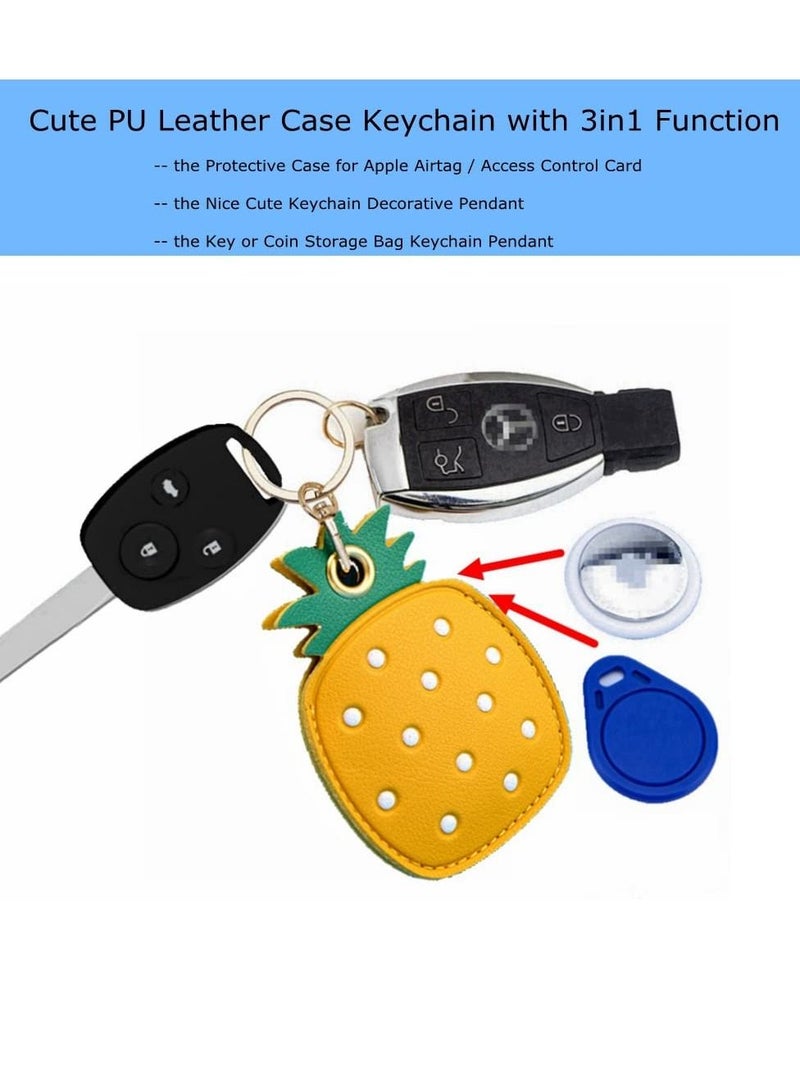 KASTWAVE 2 Pack 3 in 1 Protective Case Compatible with Huawei Tag / Tile Pro 2022 Mate Apple AirTag / Access Card Keychain Tracker Cover Key Ring for Bag / Suitcase, for Airtags Accessories  - Image 2