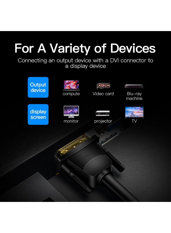 VENTION DVI(24+1) Male to Male Cable 1M Black Model # EAABF - Image 4