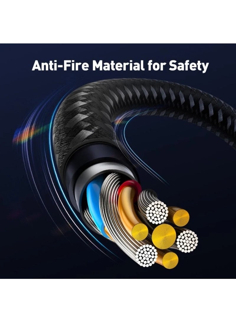 جودا سلك JODA قماشي تايب سي الى لايتنينق بطول 2 متر - اسود - Image 4