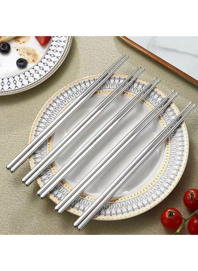 201 Stainless Steel 6 PCT 1923 Thread Chopsticks Household Hollow Non-Slip Household Tableware Suit Mildew-Proof Take-Out Chopsticks-Specifications:23 Square Chopsticks With A Single Round Top And Bottom  - Image 1
