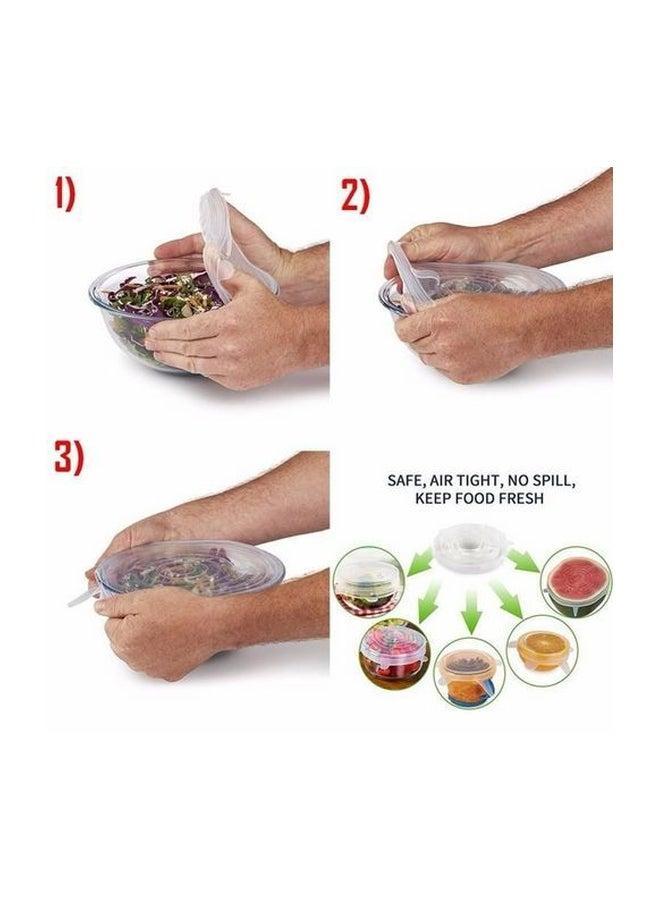 6-Piece Stretchable Silicone Lid Set Clear - Image 3