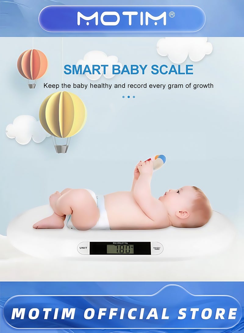 موتيم ميزان أطفال رقمي لقياس الوزن حتى 20 كجم/44 رطل ميزان للأطفال مع شاشة LCD دقة عالية لقياس وزن الأطفال والمولودين الجدد والكلاب الصغيرة والقطط - Image 2