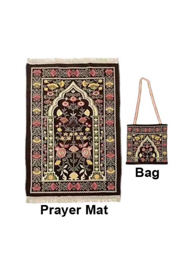 المنزل الذكي هوم سمارت سجادة صلاة تركية عالية الجودة، مضادة للانزلاق، قابلة للحمل، مع حقيبة تخزين، هدية مثالية للصلاة للرجال والنساء، مناسبة للسفر والمنزل والرحلات الخارجية.(بني) - Image 4
