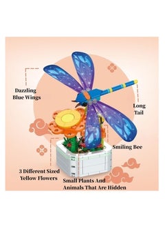 Y&D SYOSI, Flower Building Block Toys, Bouquet Blocks Kit, Dragonfly Botanical Potted Collection, Offices Desk Home Decorate, Birthday Gifts for Adult Kids Girlfriend  - Image 2
