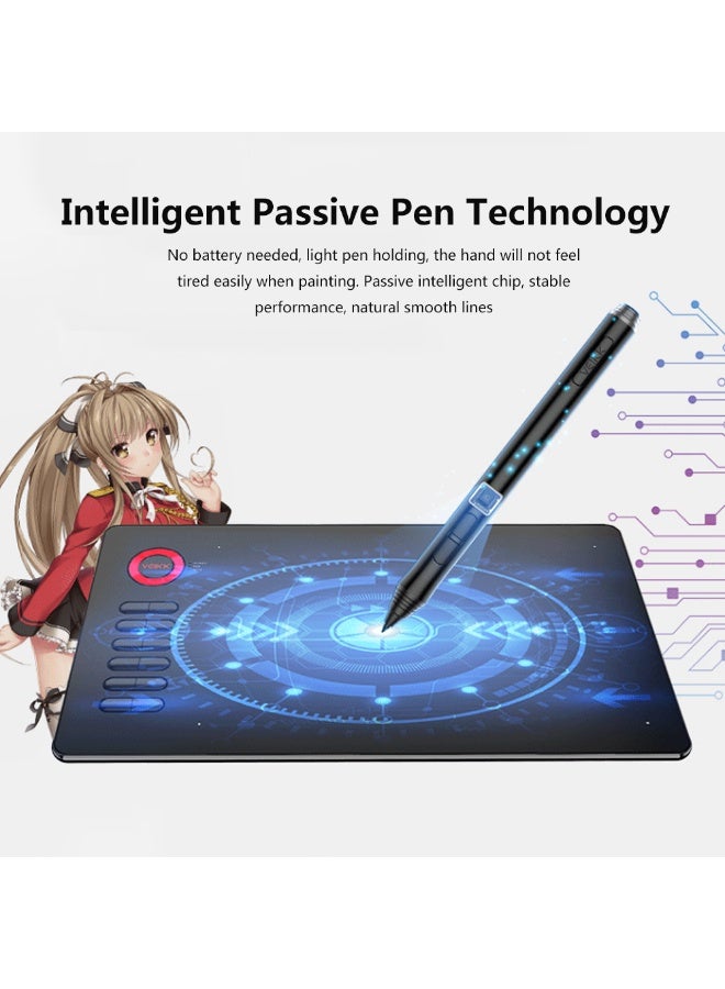 Veikk Drawing Tablet A15 Graphic Tablet 10x6 inches Digital Drawing Tablet with 8192 Induction Levels 5080 LPI Red Button - Image 3