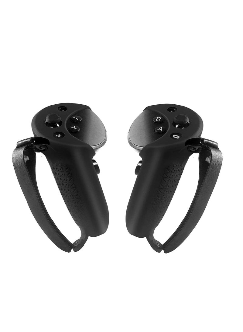 Barakah "Controller Grips Protector Compatible with Meta Quest Pro Touch Game Controller Protector Cover Precise Hole Position Soft Silicone Grips Accessories with Knuckle Straps (Black)" - Image 1
