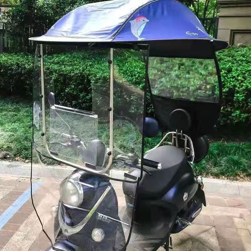 Electric Scooter Rain Cover Sunshade Windshield Umbrella for Motorcycle Bicycle