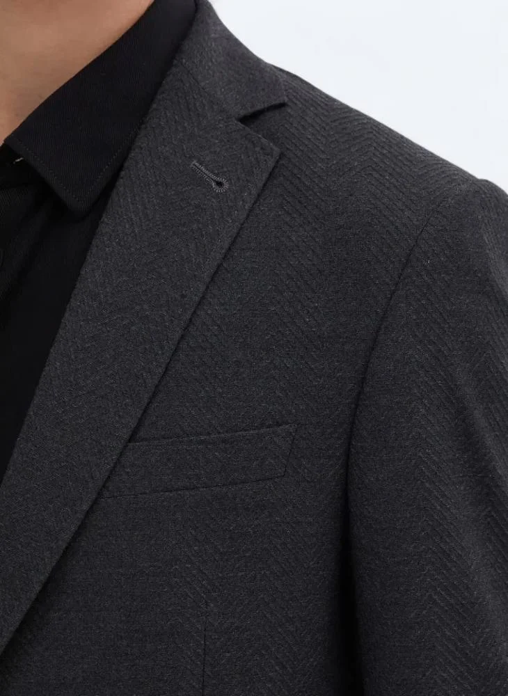 كيب جاكيت معاد تدويره بنمط الفحم الصلب، بقصة عادية