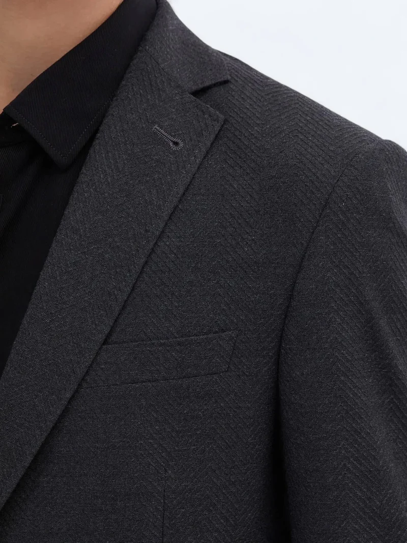 كيب جاكيت معاد تدويره بنمط الفحم الصلب، بقصة عادية