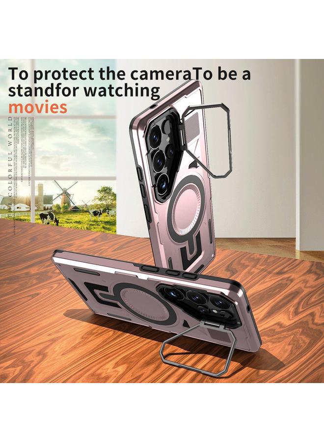S-TOP Case For Samsung Galaxy A14 Shield Hollow Frame Holder MagSafe Phone Case - Image 2