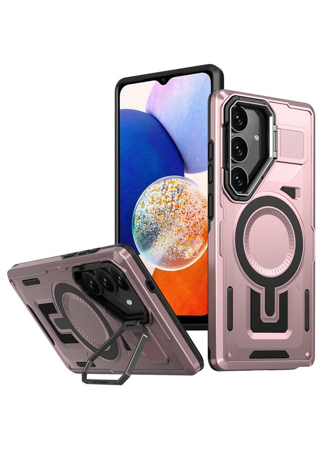 S-TOP Case For Samsung Galaxy A14 Shield Hollow Frame Holder MagSafe Phone Case - Image 1