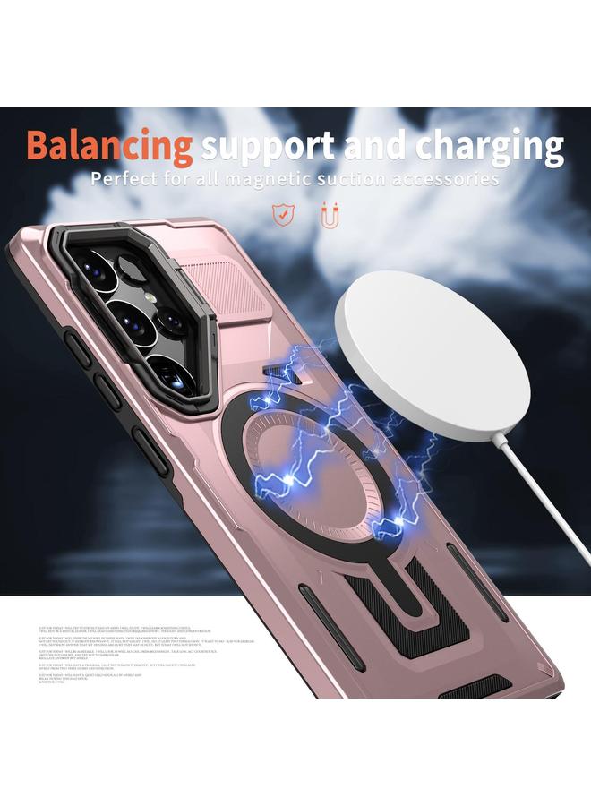S-TOP Case For Samsung Galaxy A14 Shield Hollow Frame Holder MagSafe Phone Case - Image 3