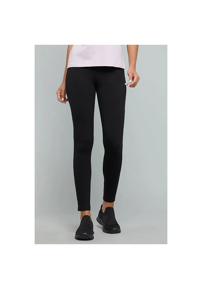 Solid Leggings with Elastic Waist