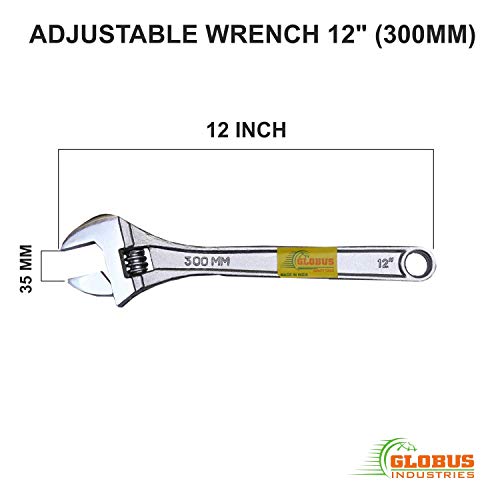 GLOBUS Forged Adjustable Steel Wrench 300MM- (12 inches, Chrome finish) - Image 2