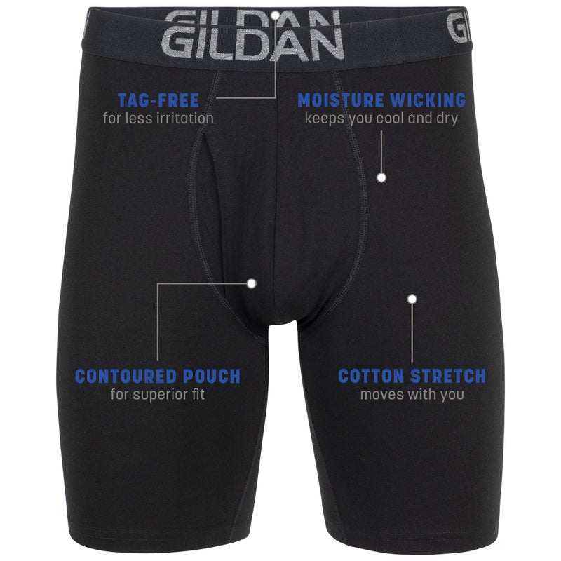 Gildan Men's Underwear Cotton Stretch Boxer Briefs, Multipack, Black Soot/Slate Blue (4-Pack), Medium - Image 2