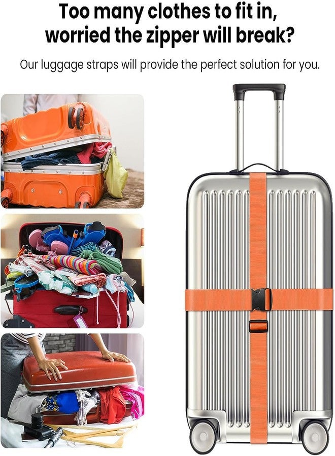 VRT Travel Luggage Strap - Durable Nylon Suitcase Belt with Quick Release Buckle, Adjustable to Fit All Trolley Bags (Pack of 2) (Orange) (4.3 Meter) (Durable & Secure) - Image 2