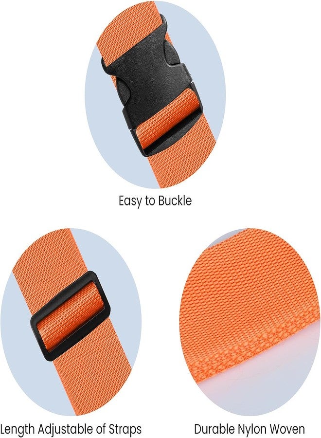 VRT Travel Luggage Strap - Durable Nylon Suitcase Belt with Quick Release Buckle, Adjustable to Fit All Trolley Bags (Pack of 2) (Orange) (4.3 Meter) (Durable & Secure) - Image 3