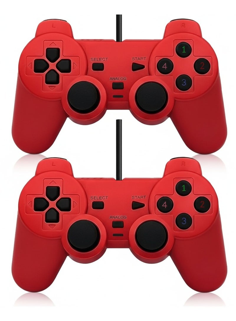 درعات كمبيوتر USB – يد تحكم  مزودة بالاهتزاز – سلكية مزدوجة للاعبين - Image 1