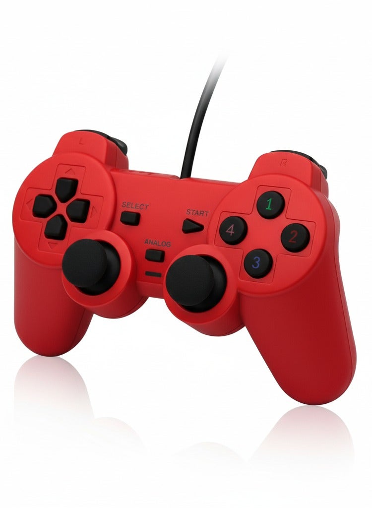 درعات كمبيوتر USB – يد تحكم  مزودة بالاهتزاز – سلكية مزدوجة للاعبين - Image 2