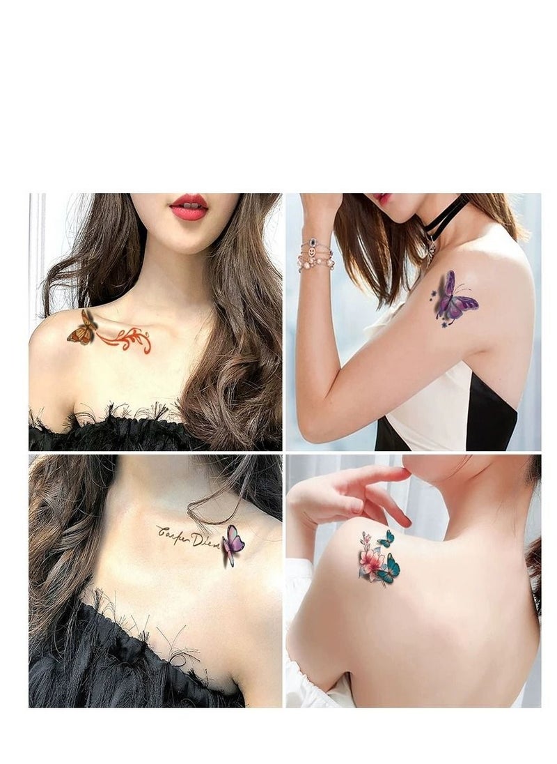 ماركة غير محددة 30 قطعة لصاقات وشم مؤقت مقاوم للماء ملصقات وشم على شكل فراشة كرتونية ملصقات وشم للحفلات  - Image 2