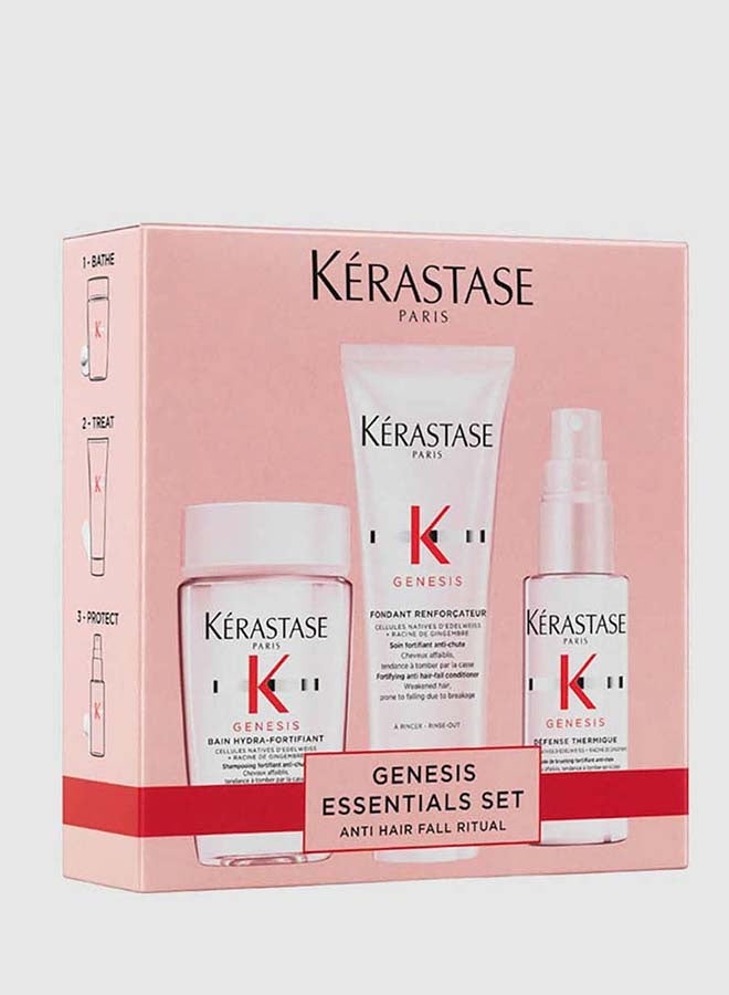 KERASTASE مجموعة كيراستاس المضادة لتساقط الشعر للشعر الضعيف - مجموعة الأساسيات - Image 1