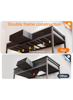 ADEBOLA Computer Table With 3 Fabric Drawers And Iron Headphone Hook 110X53X78 Cm  - Image 4